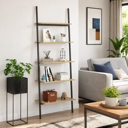5-Tier Leaning Shelf Storage Bookcase Specifications