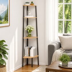 Sturdy 4-Tier Corner Shelf Unit for Efficient Storage