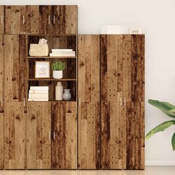 Engineered Wood Highboard with Multiple Storage Compartments