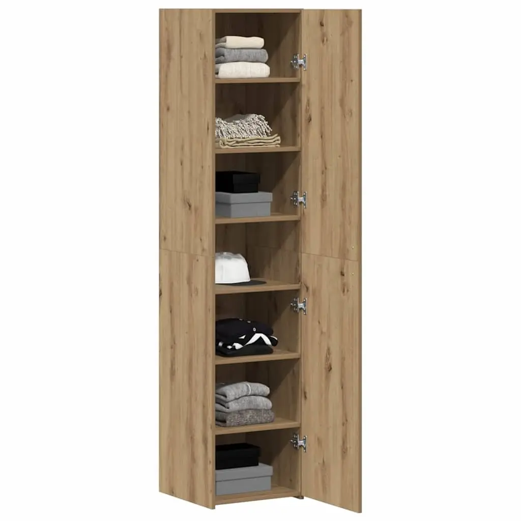 Highboard Engineered Wood Storage Furniture Modern Minimalist Tall Slim Profile Brown 40 x 42.5 x 185 cm