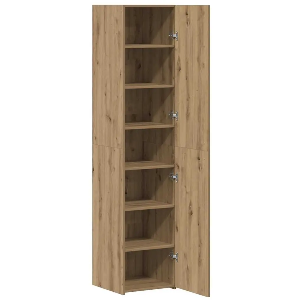 Highboard Engineered Wood Storage Furniture Modern Minimalist Tall Slim Profile Brown 40 x 42.5 x 185 cm