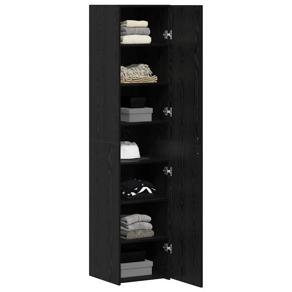 Highboard Engineered Wood Storage Cabinet Slim Profile 40 x 42.5 x 185 cm Black