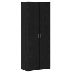 Black Highboard Storage Cabinet in Engineered Wood