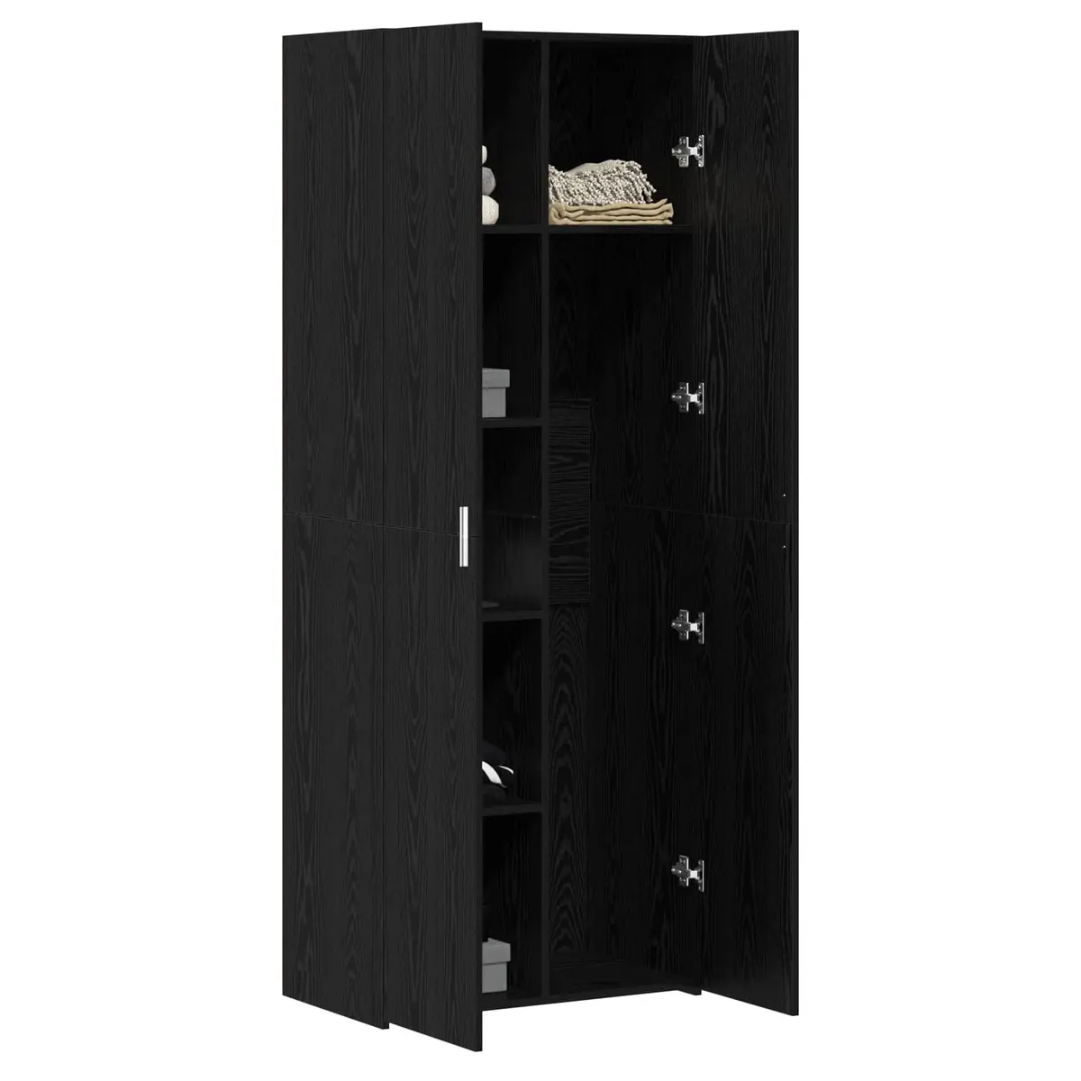 Highboard Buffet Cabinet Rustic Storage 70x42.5x185cm Black