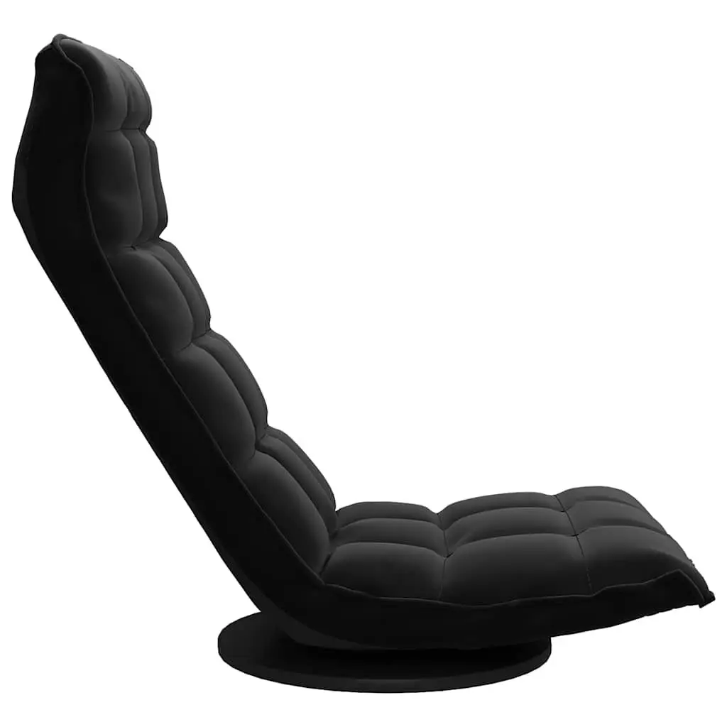 Floor Chair Adjustable 5 Angle Swivel Black Velvet Padded Foam Comfort