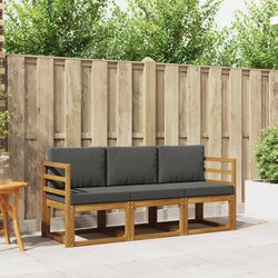 Modular 3-Piece Outdoor Sofa Set in Solid Acacia Wood