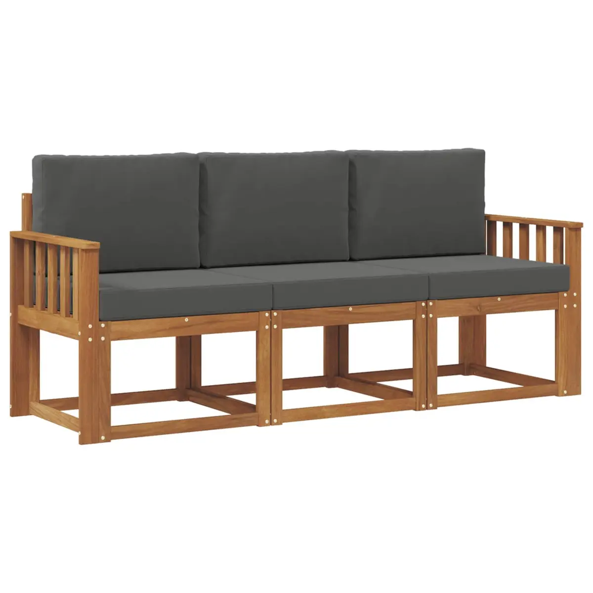 Outdoor Sofa Set 3 Pieces with Cushions Garden Furniture Patio Seating Acacia