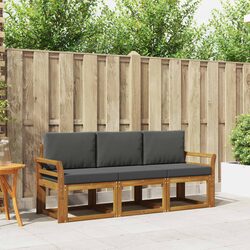 Modular Outdoor Sofa Set 3-Piece Acacia Wood Furniture