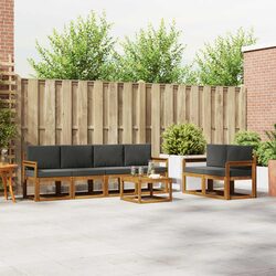 7-Piece Modular Outdoor Sectional Sofa Set in Brown
