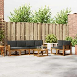 7-Piece Garden Sectional Sofa Set with Cushions
