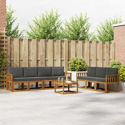 8-Piece Modular Outdoor Sofa Set in Solid Acacia Wood