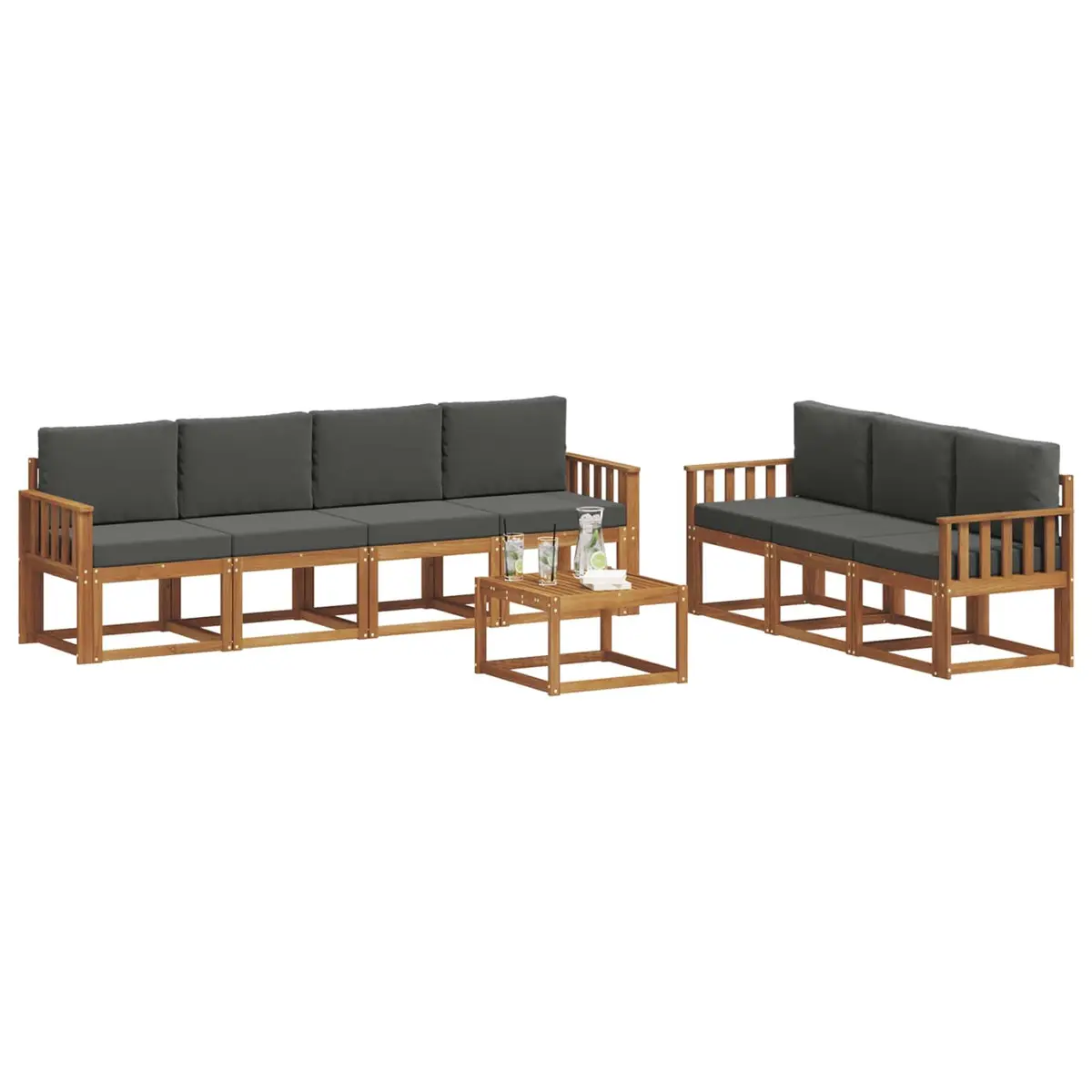 Outdoor Sofa Set 8 Pieces Solid Acacia Wood Garden Furniture Lounge with