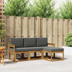 Modular Outdoor Sofa Set 4 Pieces in Solid Acacia Wood