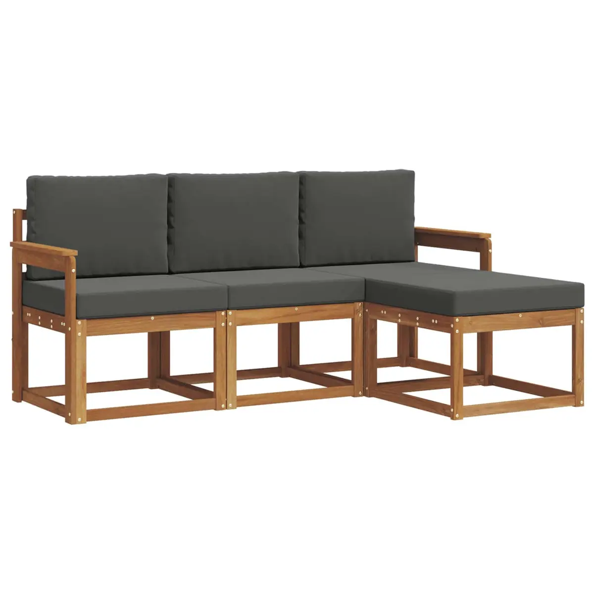Outdoor Sofa Set 4 Pieces Garden Furniture with Cushions Modern Patio Lounger