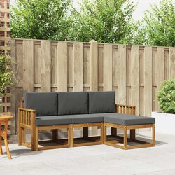 4 Piece Modular Outdoor Sofa Set with Cushions