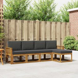 5-Piece Outdoor Sofa Set with Acacia Wood Construction