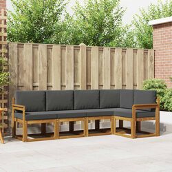 5-Piece Brown Outdoor Sofa Set with Modular Design