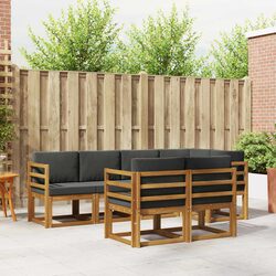 7-Piece Outdoor Sectional Sofa Set in Brown
