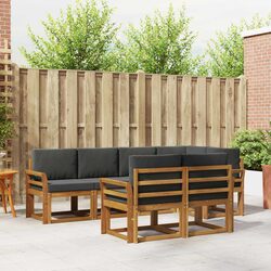 Modular 7-Piece Outdoor Sectional Sofa Set, Brown