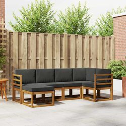 6-Piece Modular Outdoor Sofa Set in Brown