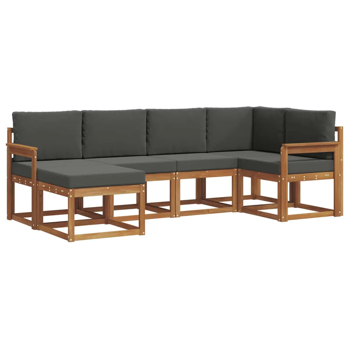 Outdoor Sofa Set Modular Comfort 6 Piece Brown Natural