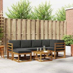 Modular 7 Piece Outdoor Sofa Set in Brown with Cushions