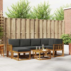 Modular 7-Piece Outdoor Sofa Set with Cushions
