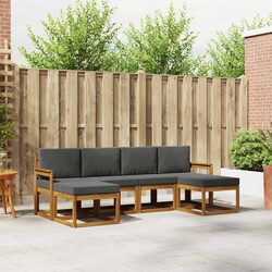 6-Piece Outdoor Sofa Set in Brown Engineered Wood