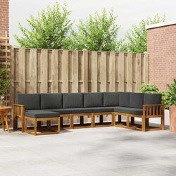Modular Outdoor Sofa Set 8 Pieces Natural Acacia Wood