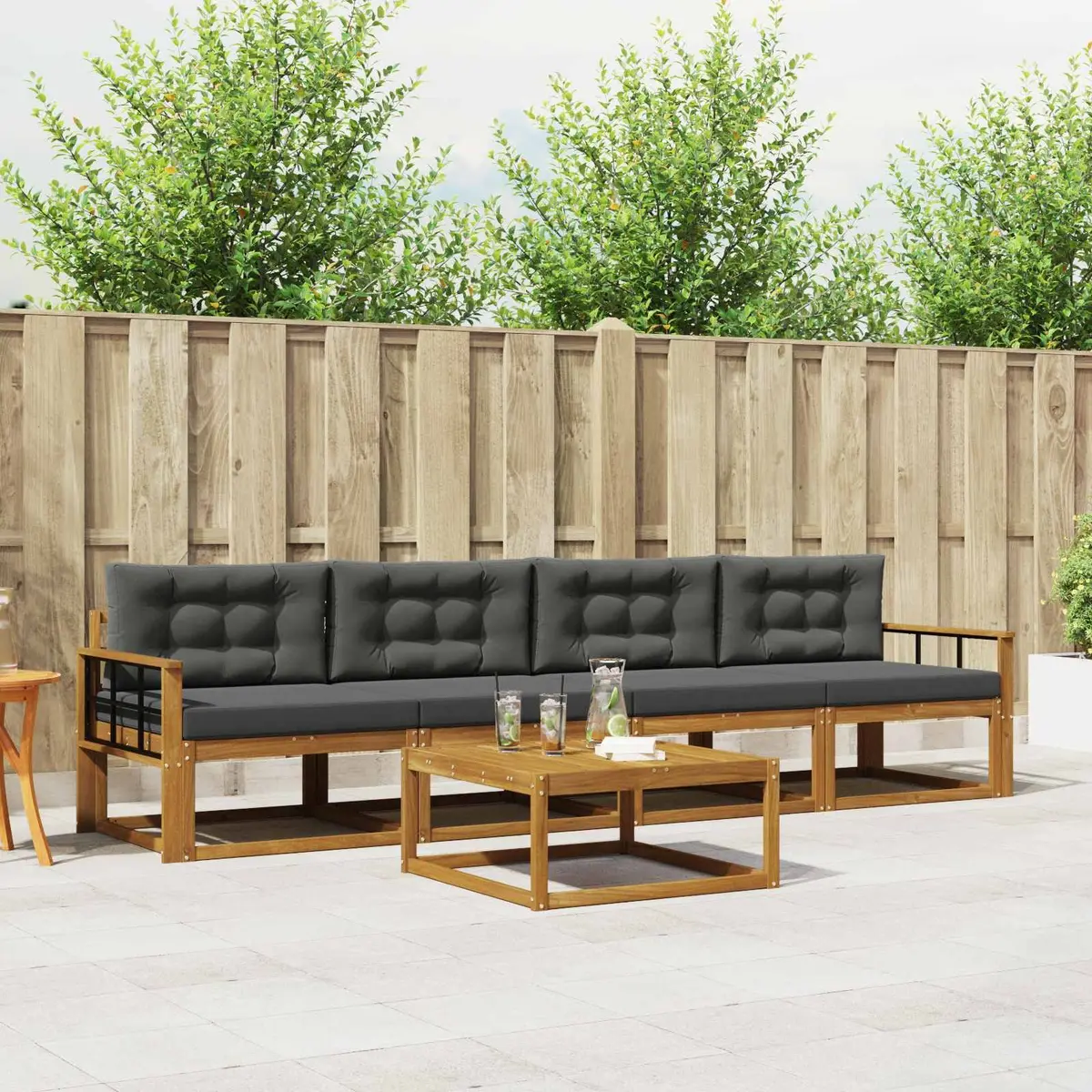 Outdoor Sectional Sofa Set Modern Comfort 5 Piece Brown