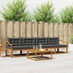 5-Piece Outdoor Sectional Sofa Set in Brown Cushion