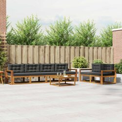7-Piece Outdoor Sectional Sofa Set with Acacia Wood
