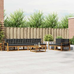 7-Piece Outdoor Sectional Sofa Set in Solid Acacia