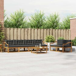 7-Piece Garden Patio Sectional Sofa Set with Cushions