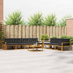 Modular 8-Piece Outdoor Sectional Sofa Set with Slatted Design