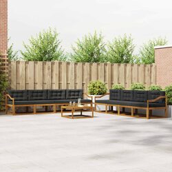 9-Piece Outdoor Sectional Sofa Set with Acacia Wood Frame