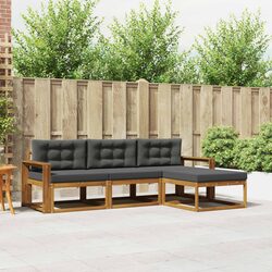 Modular 4-Piece Outdoor Sectional Sofa Set with Cushions