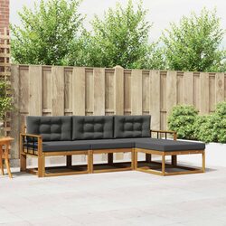 4-Piece Outdoor Sectional Sofa Set in Brown