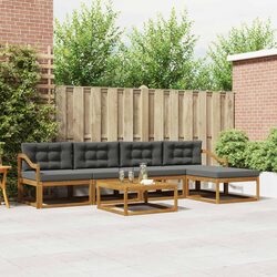 6-Piece Modular Garden Patio Sofa Set with Cushions