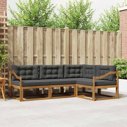 4-Piece Outdoor Sectional Sofa Set – Durable Acacia Wood