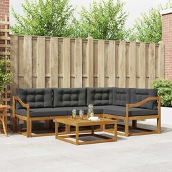 5-Piece Modular Sofa Set with Solid Acacia Frame