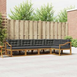 5-Piece Sectional Outdoor Sofa Set, Slat Back Design