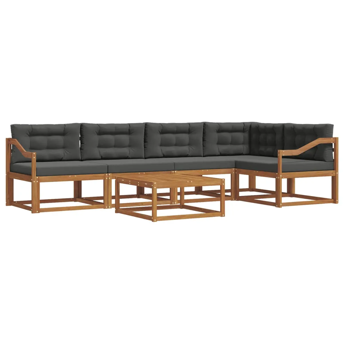 Outdoor Sectional Sofa Set Modular Comfort 6 Pieces Brown