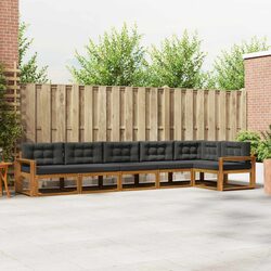6-Piece Modular Outdoor Sectional Sofa Set in Brown