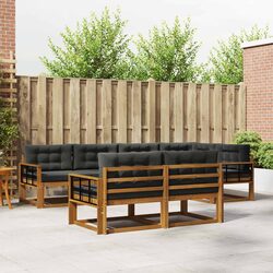 Brown 7-Piece Outdoor Sectional Sofa Set for Patios