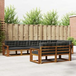 8-Piece Modular Outdoor Sectional Sofa in Acacia Wood