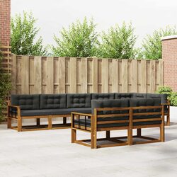 8-Piece Outdoor Sectional Sofa Set With Acacia Wood Frame