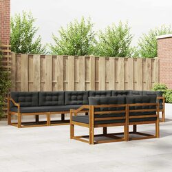 8-Piece Acacia Wood Outdoor Sectional Sofa Set
