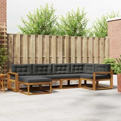 Modular Outdoor Sofa Set 6 Pieces in Acacia Wood