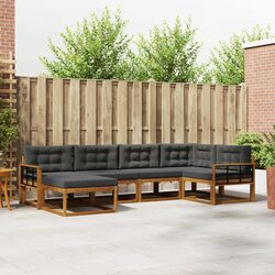 6-Piece Modular Outdoor Sofa Set in Solid Acacia Wood